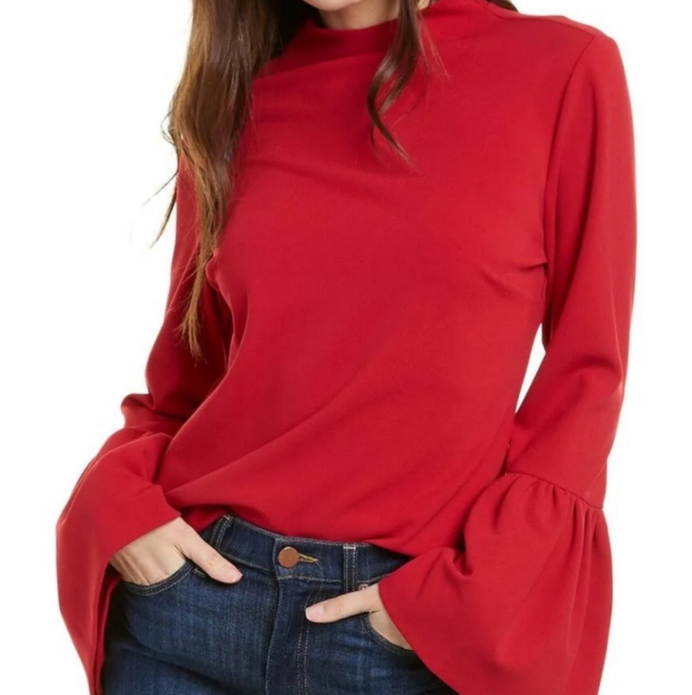 Vince Camuto Red Blouse with Bell Sleeves